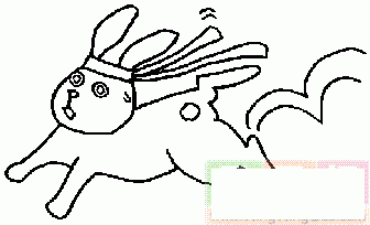 小白兔赛跑简笔画