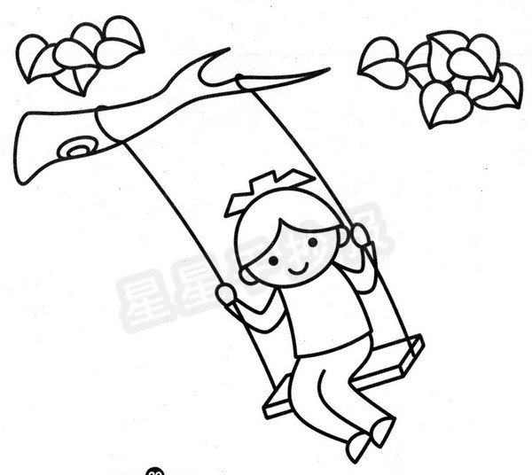 荡秋千简笔画