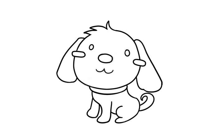 活波可爱的小狗简笔画