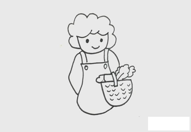 妈妈简笔画简单又漂亮彩色