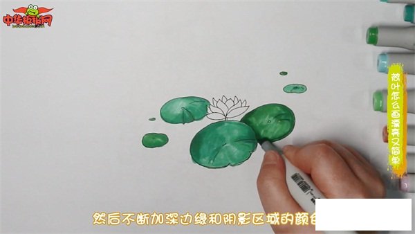 荷叶怎么画