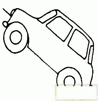 转弯的小车简笔画