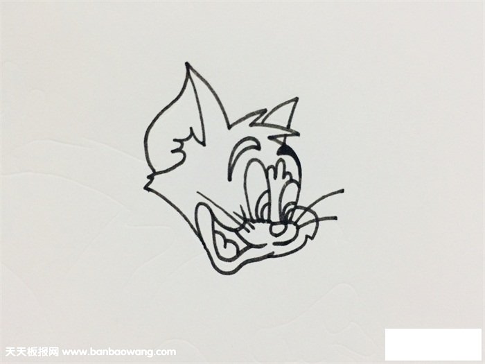 汤姆猫简笔画步骤