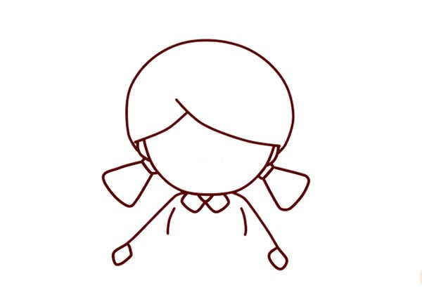 中秋节简笔画_中秋节端着月饼的小女孩简笔画步骤图解教程