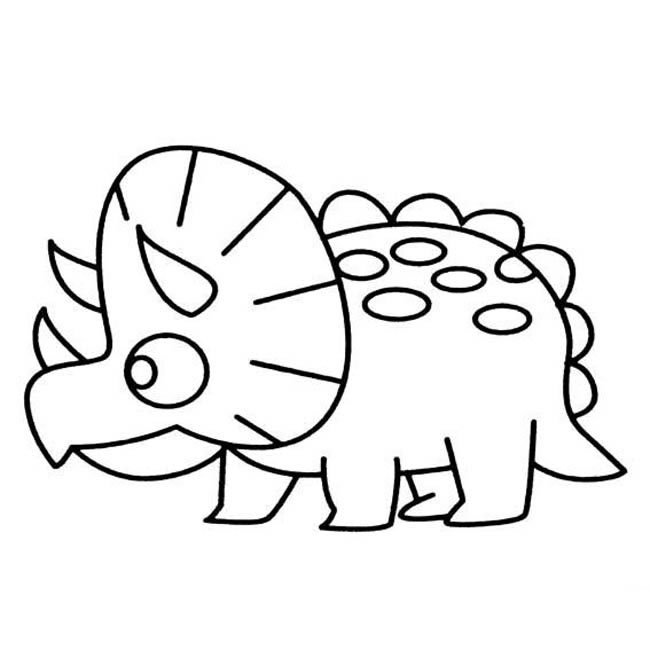三角龙动物简笔画步骤图片大全