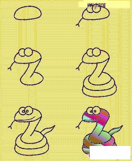 蛇的简笔画步骤教程