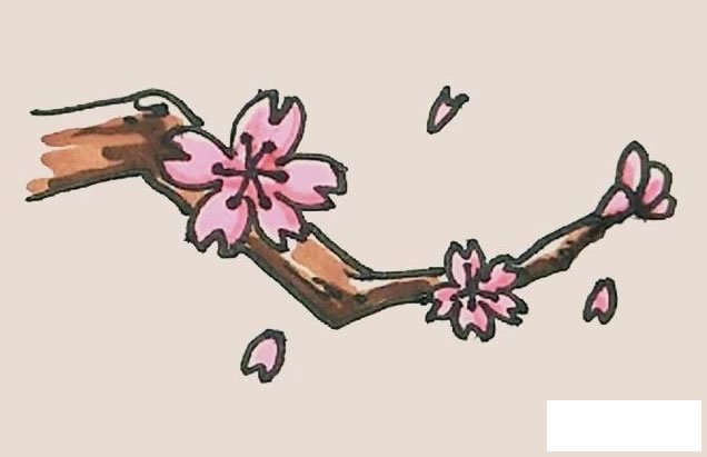 桃花简笔画图片