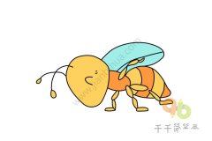 努力屯粮的蚂蚁简笔画