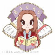 一组动漫美少女彩色插画