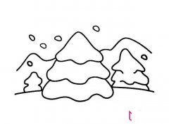 简单好看的儿童简笔画，雪松简笔画