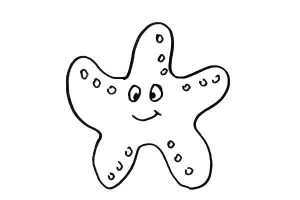 卡通海星简笔画