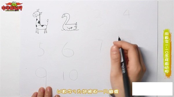 用数字1一10怎样画动物