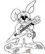 小兔子唱歌简笔画