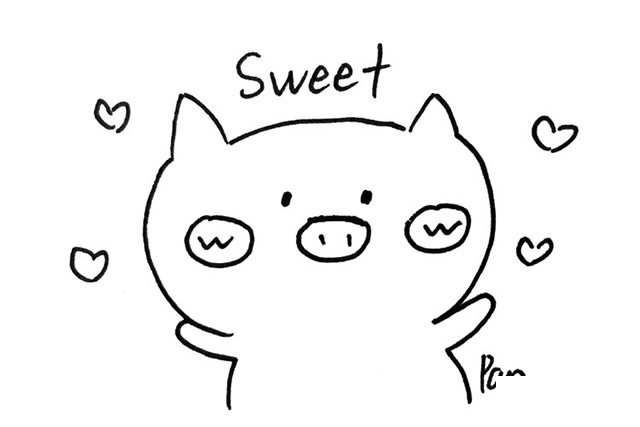 可爱的小猪表情简笔画