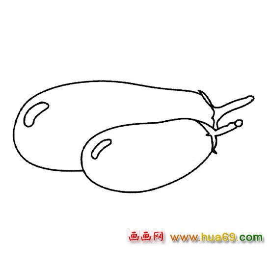 被虫吃了的茄子简笔画2