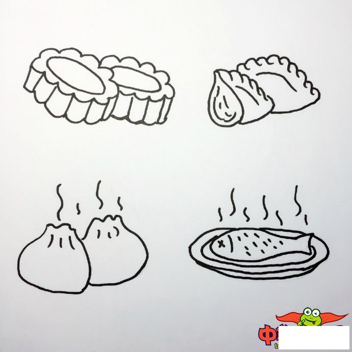 美食怎么画简笔画图片，食物简笔画图片大全