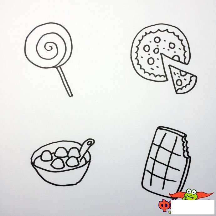 美食怎么画简笔画图片，食物简笔画图片大全