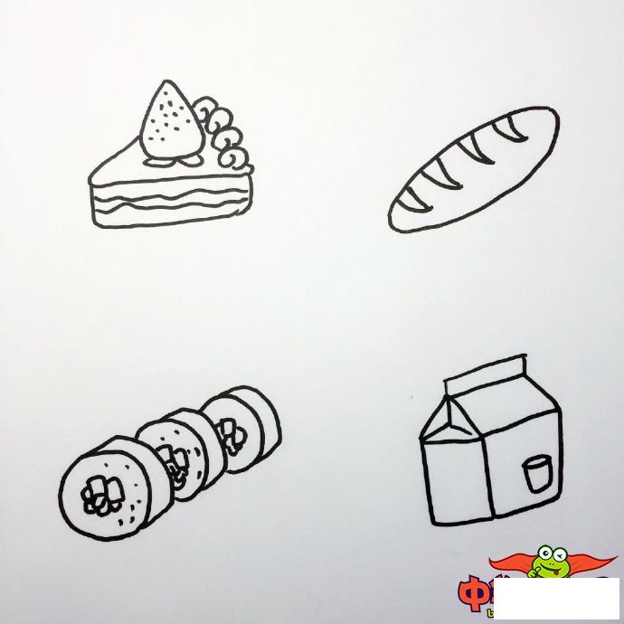 美食怎么画简笔画图片，食物简笔画图片大全
