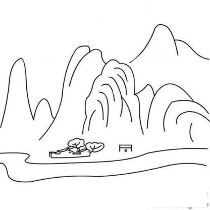 儿童自然风光简笔画