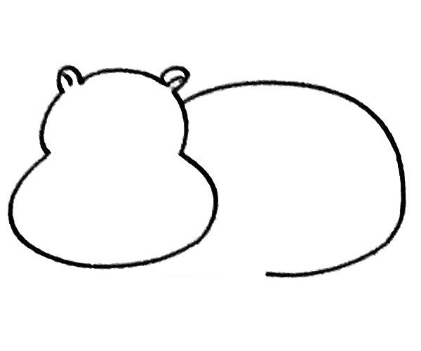 四步学画河马简笔画步骤图解