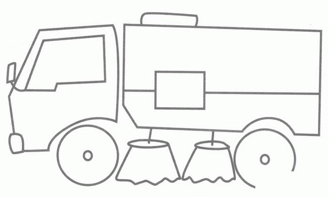 扫路车简笔画