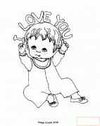 小男孩摆着我爱你手势简笔画