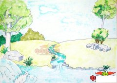 秋天风景简笔画带颜色，秋天的图画简单又好看