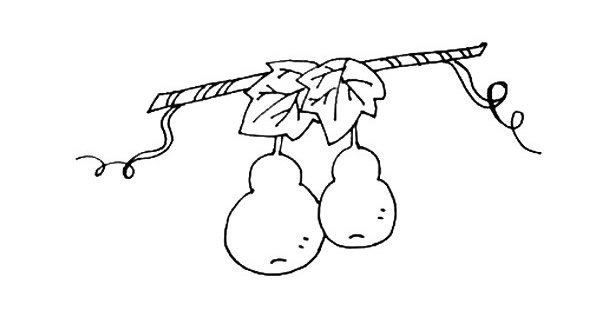 藤蔓上的葫芦简笔画