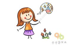 Q版幻想公主简笔画步骤图