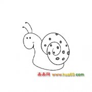 简笔画：有花纹的小蜗牛1