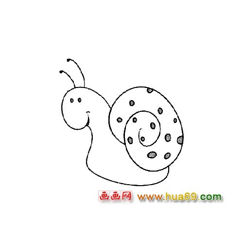 简笔画：有花纹的小蜗牛1