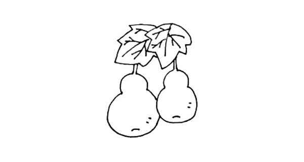 藤蔓上的葫芦简笔画