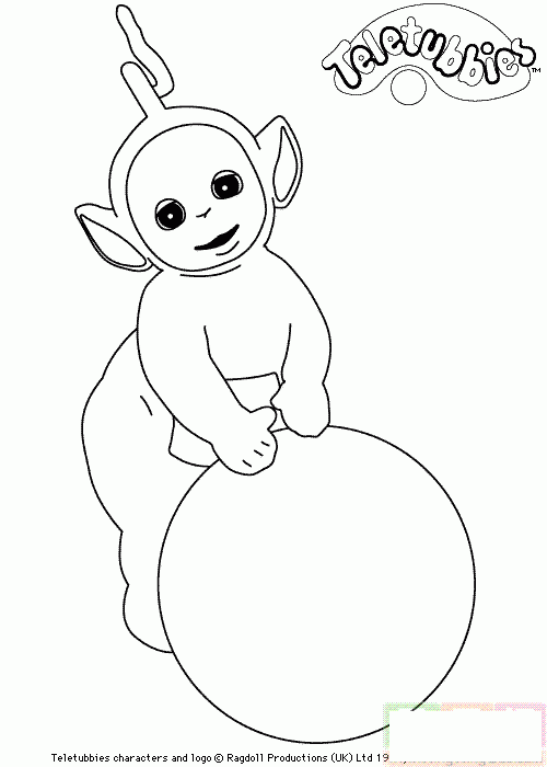 天线宝宝玩球简笔画