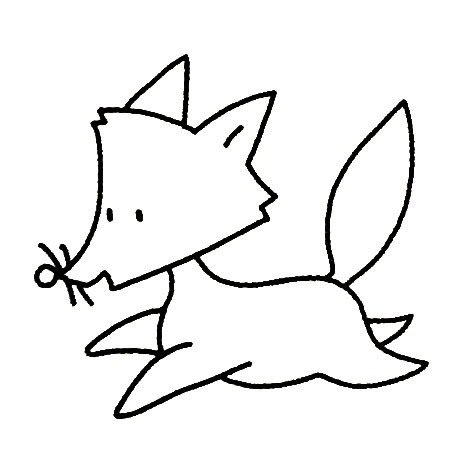 幼儿狐狸的简笔画
