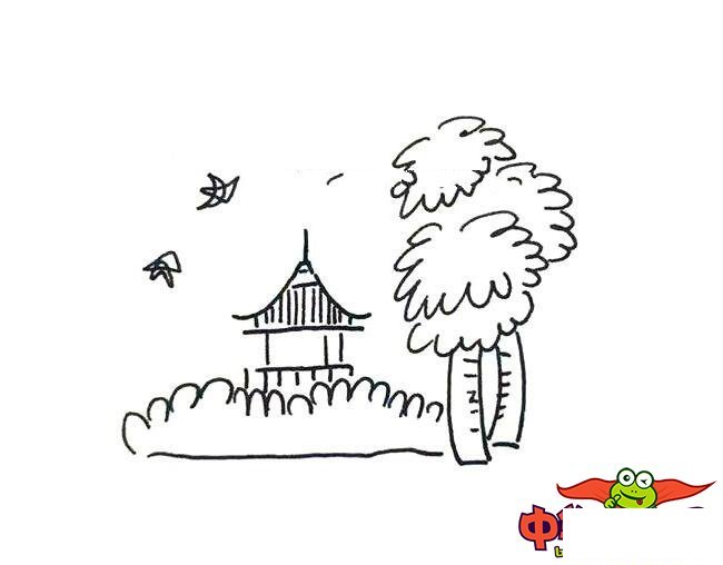 美丽大自然风景简笔画图片，风景画大全简单又好看（9张）