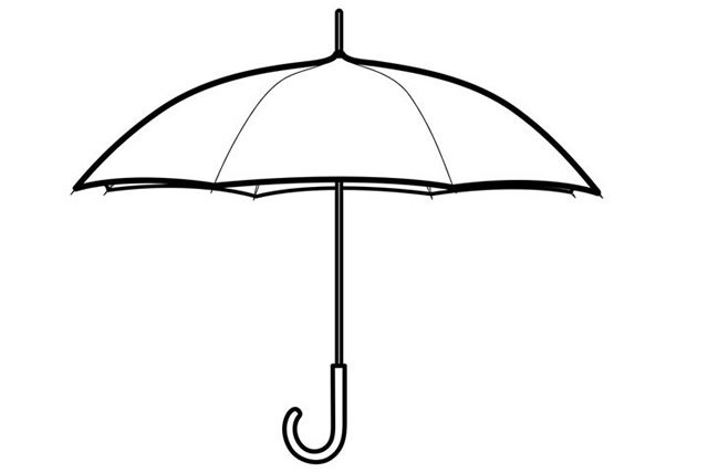 雨伞简笔画步骤图