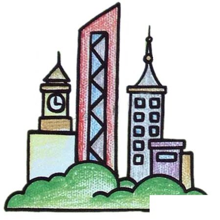 高楼大厦简笔画图片大全