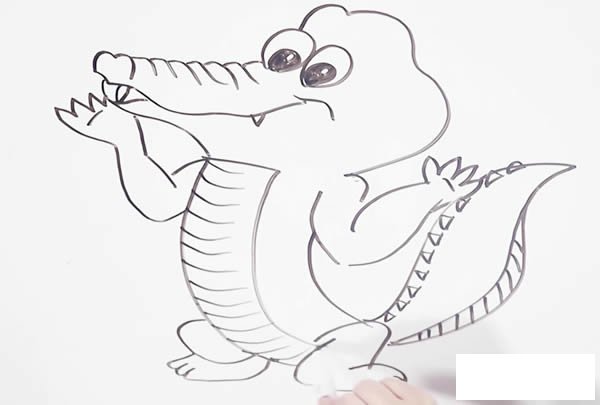 卡通鳄鱼简笔画步骤图解