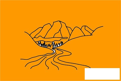 山川河流风景简笔画图片