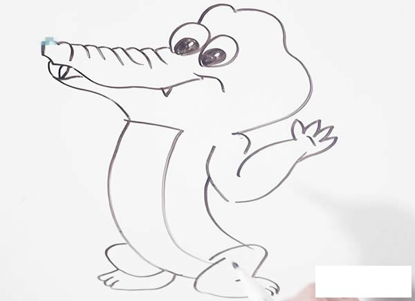 卡通鳄鱼简笔画步骤图解