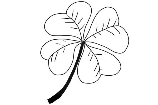 四叶草简笔画步骤图