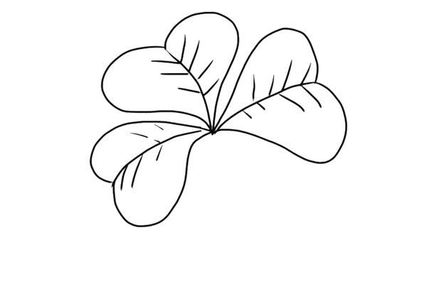 四叶草简笔画步骤图