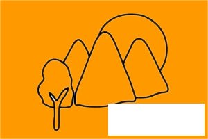 山川河流风景简笔画图片