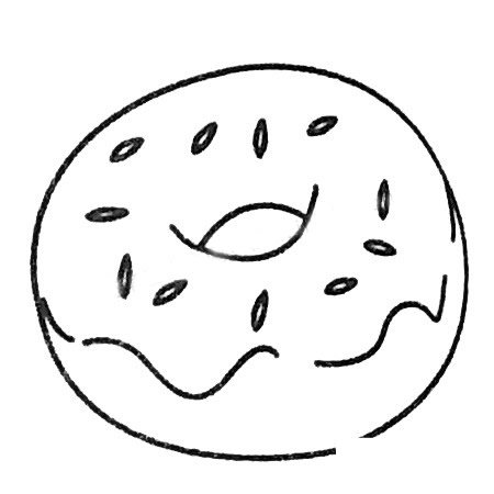 甜甜圈简笔画大全及画法步骤