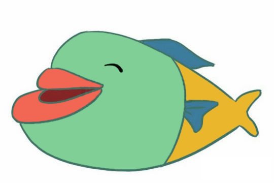 卡通海鱼简笔画图片