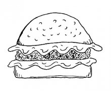 中式汉堡食物简笔画步骤图片大全