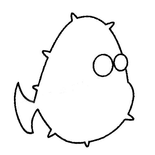 河豚简笔画的画法步骤教程