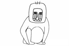 狒狒简笔画步骤教程及图片大全