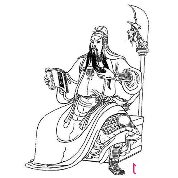 三国关二爷简笔画图片