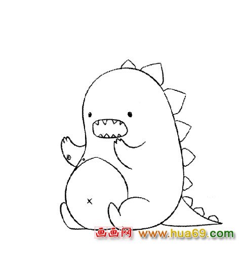 肥胖的恐龙简笔画3